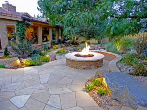 traditional landscaping patio